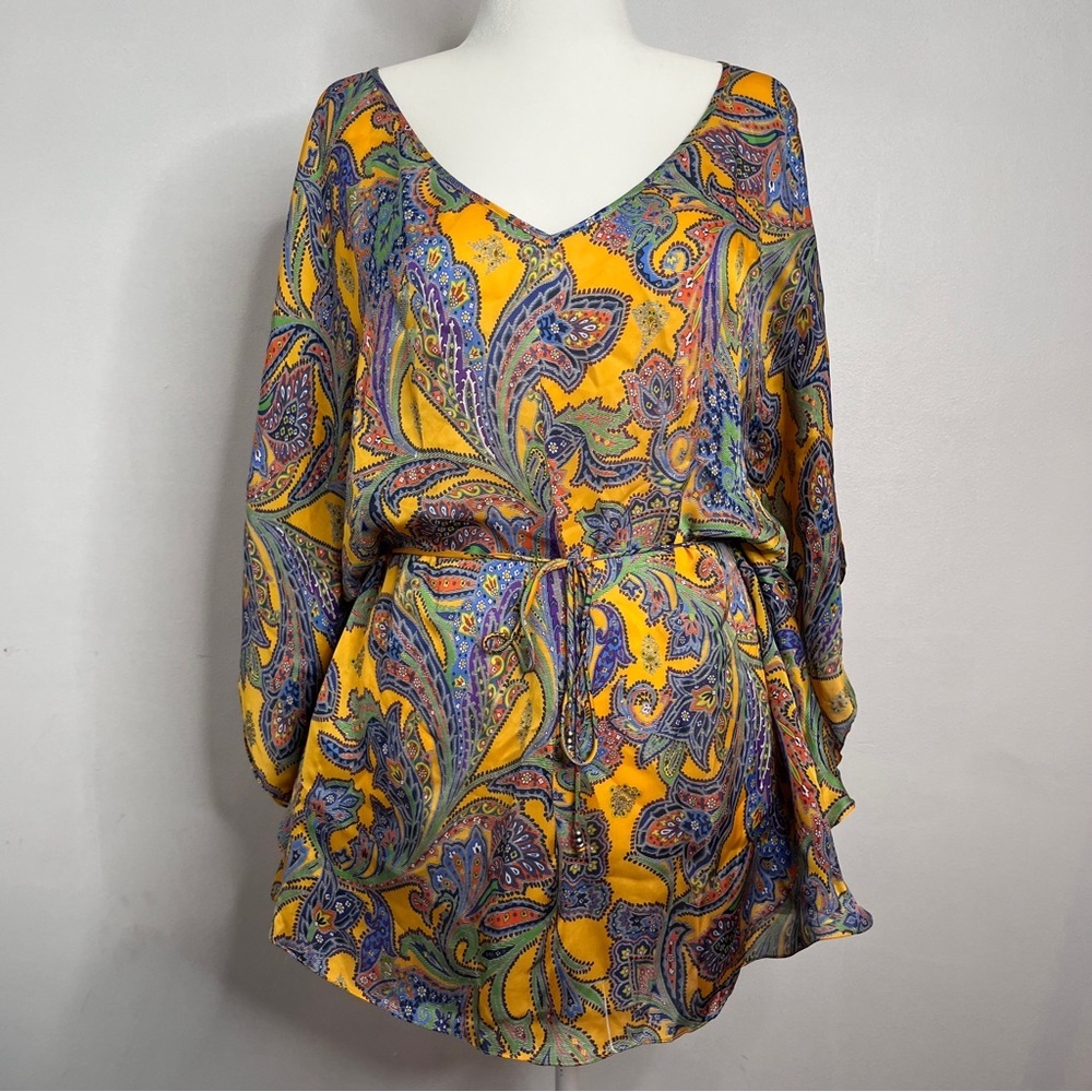 Lauren Ralph Lauren Paisley Blouse in Yellow and Blue